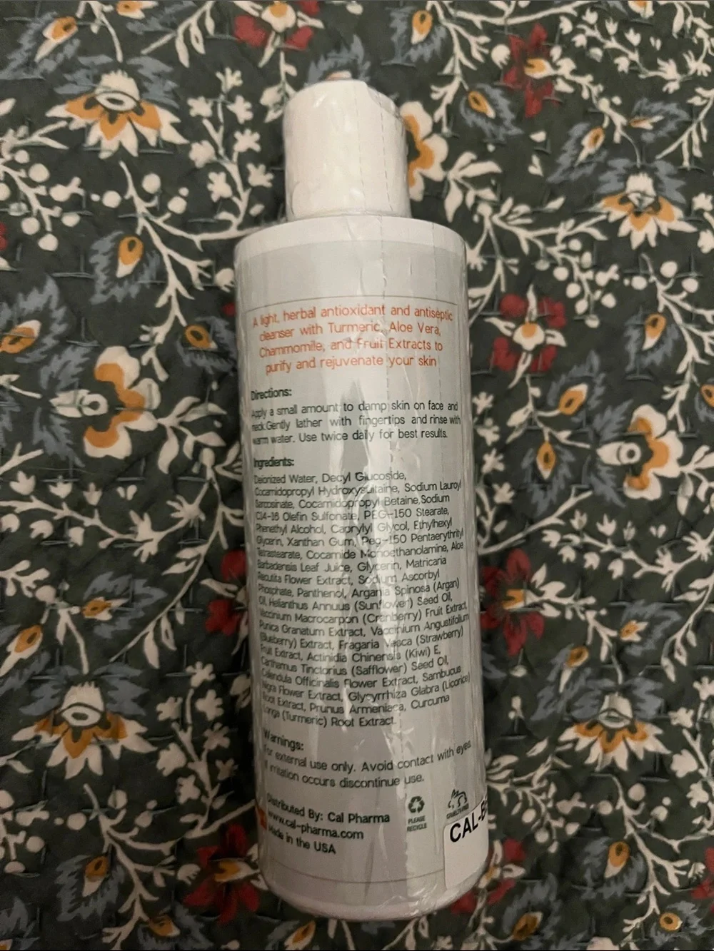 Namaste Skin Turmeric Daily Herbal Facial Cleanser - White & Orange Bottle